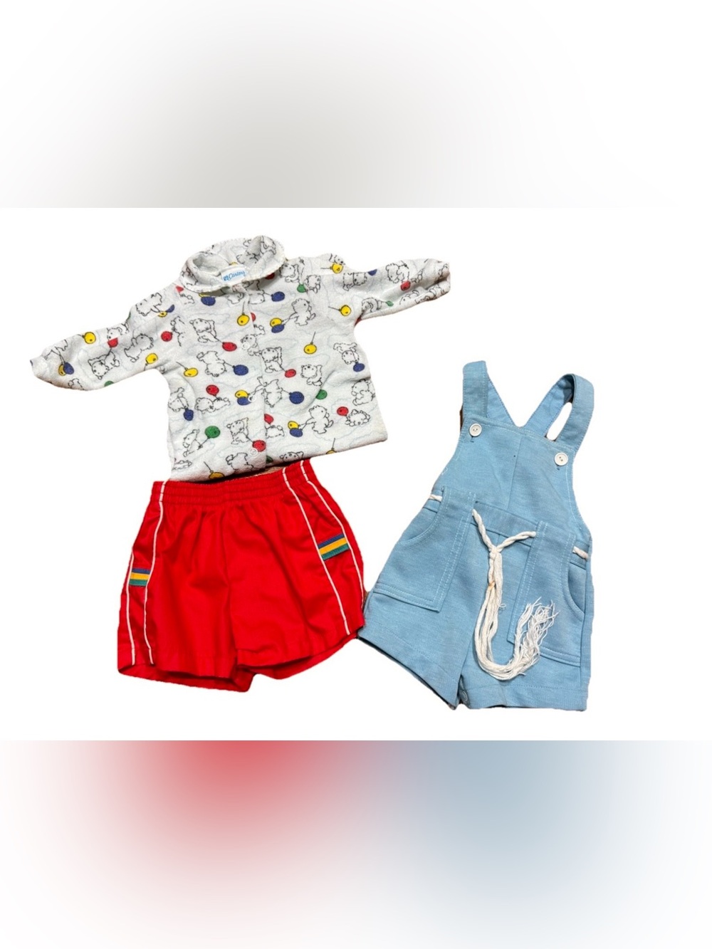 Vintage 80s 90s Carter’s Baby Boy Bundle Pajamas Shorts and Overalls MADE IN USA